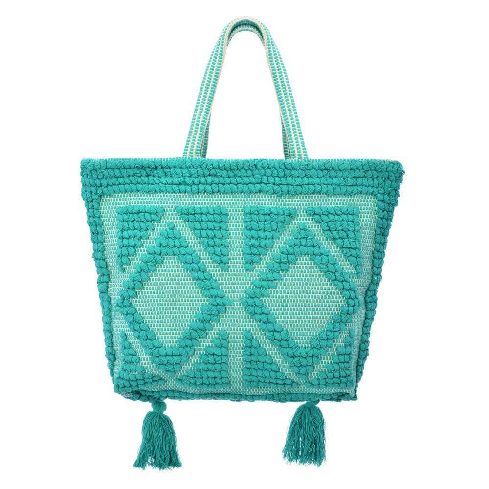 Guadalupe Design Tote Bag Order Now Ibiza Tassel Tote Turquoise