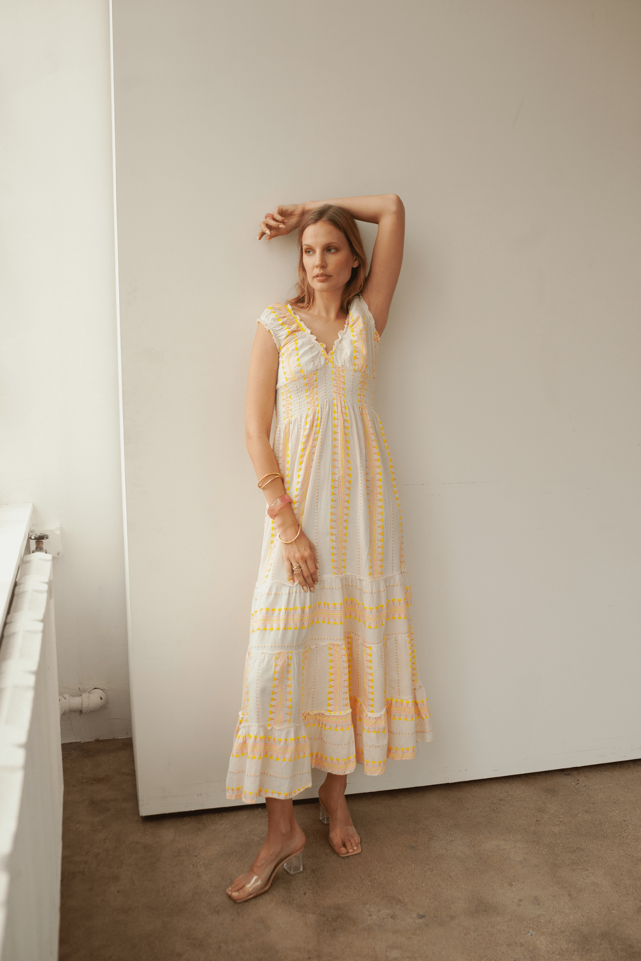 Keila Long Dress Pink/Lemon