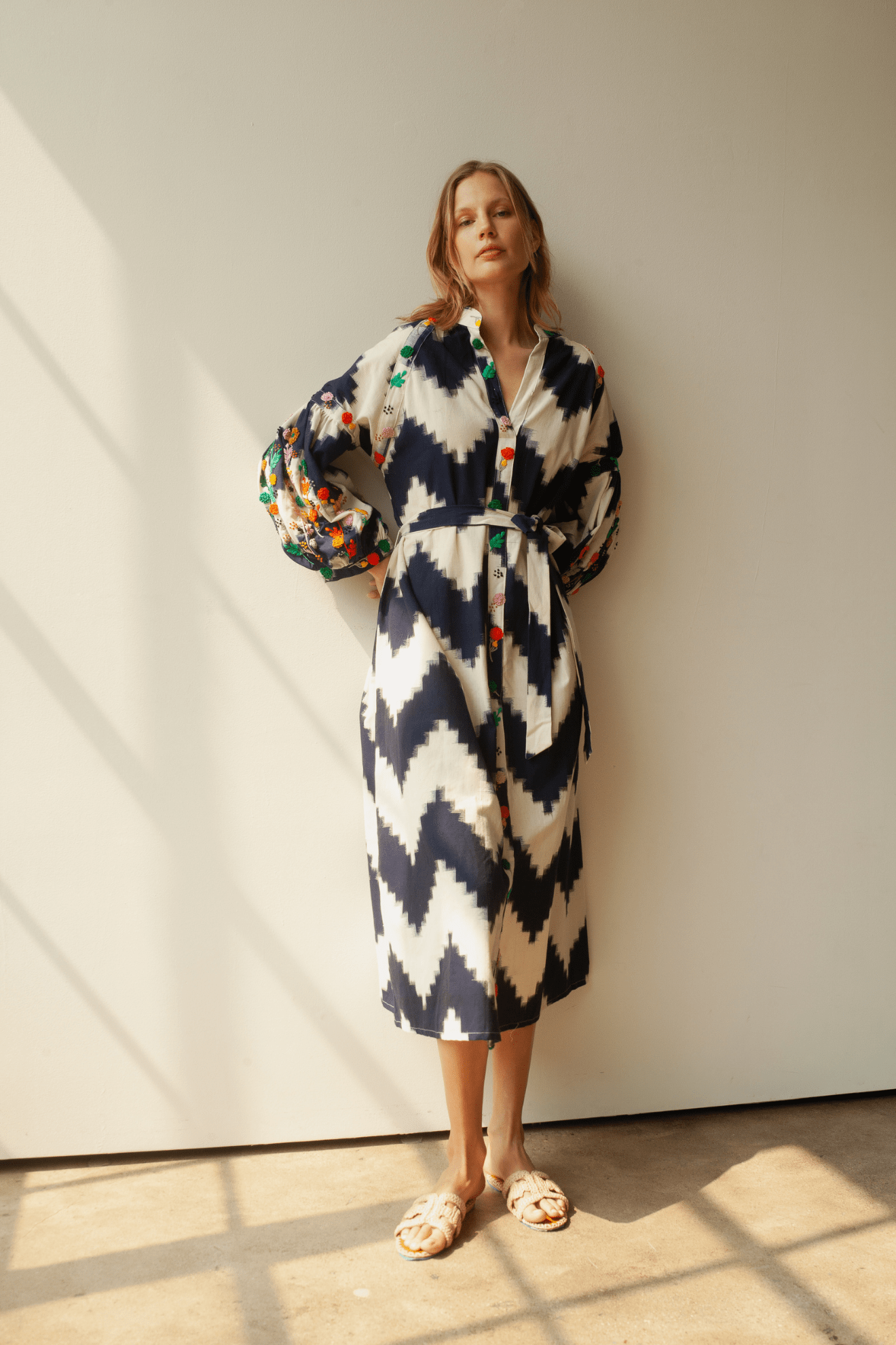 Rambagh Flower Dress Blue