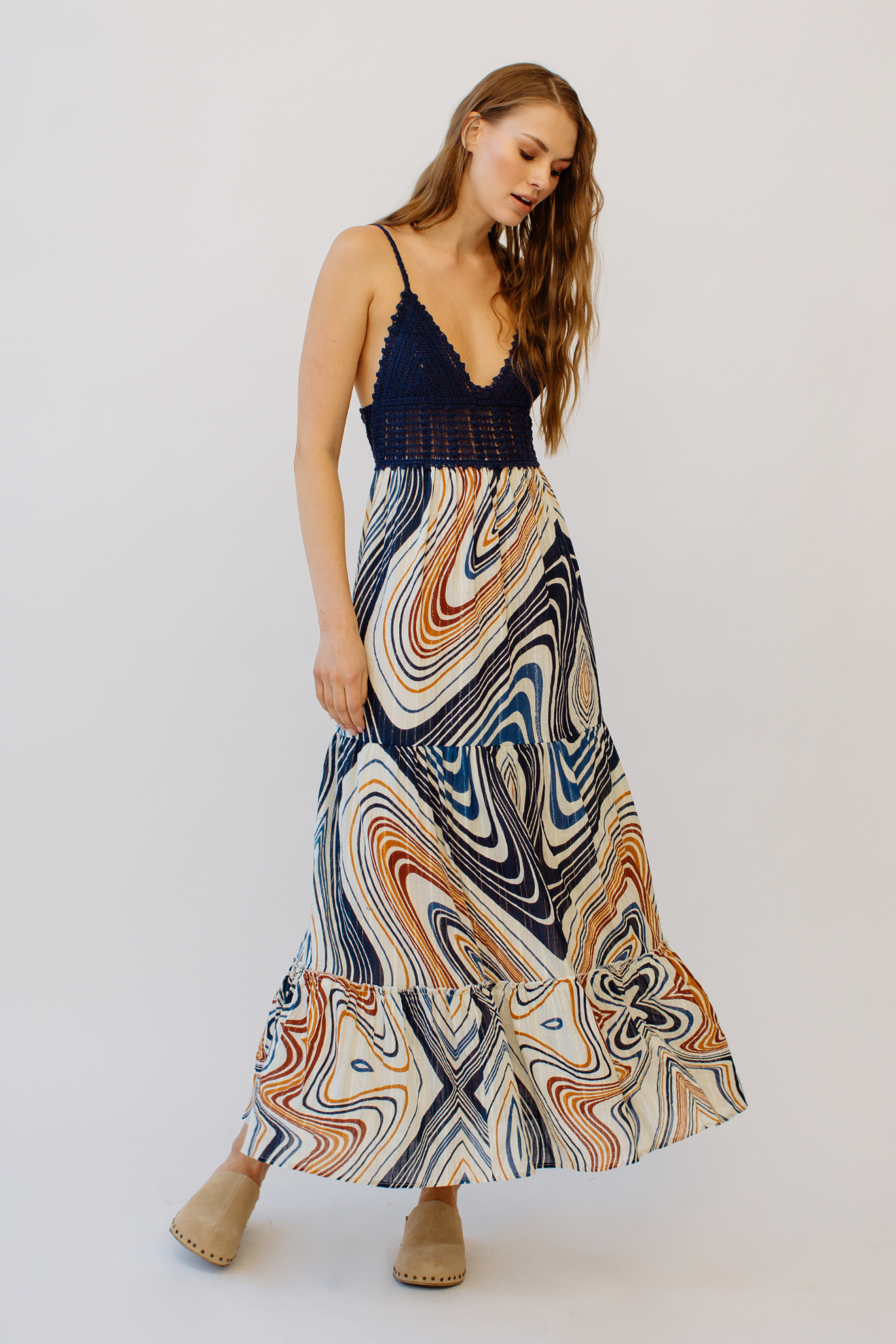 Seneiya Crochet Dress Blue