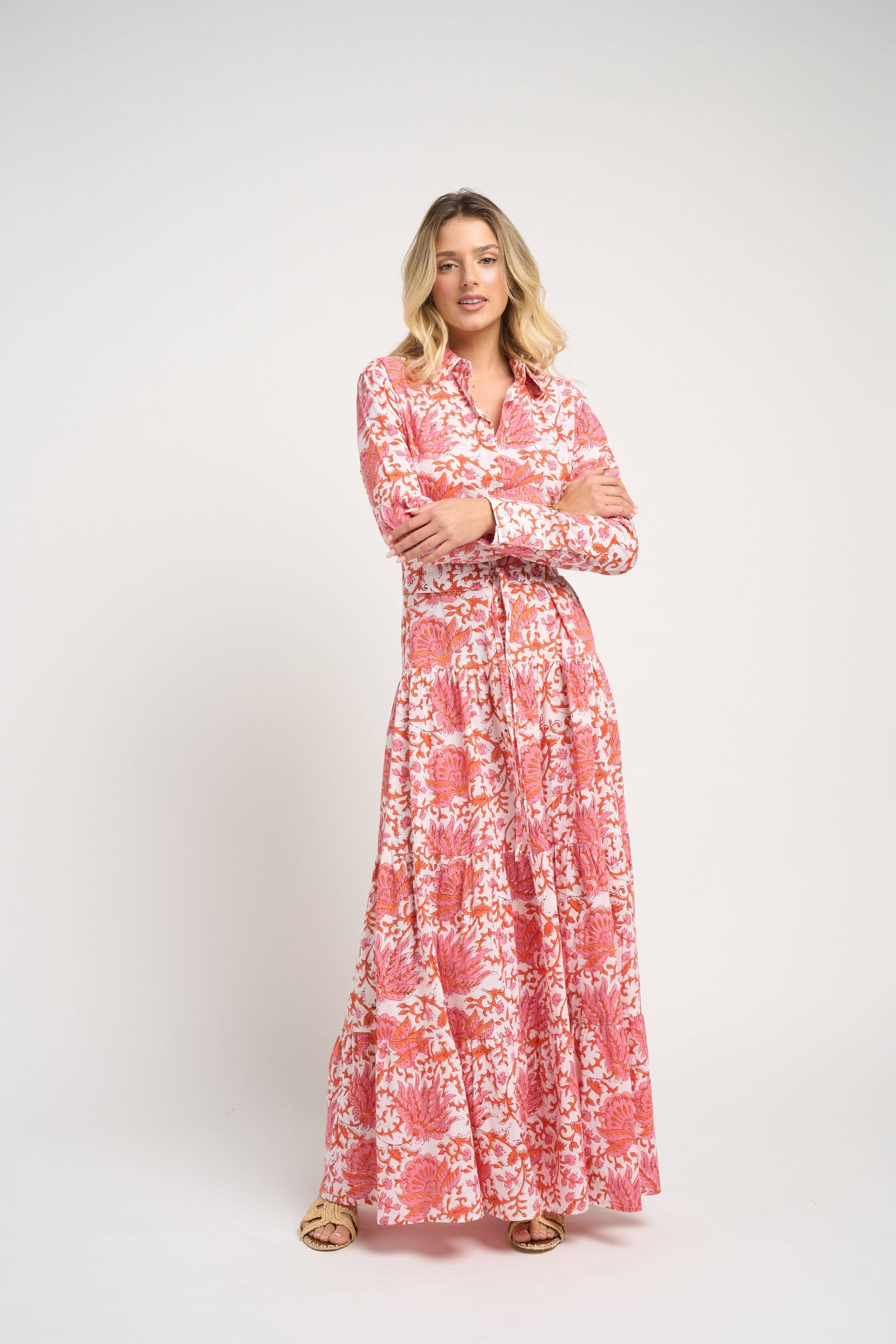 Meredith Floral Dress Coral