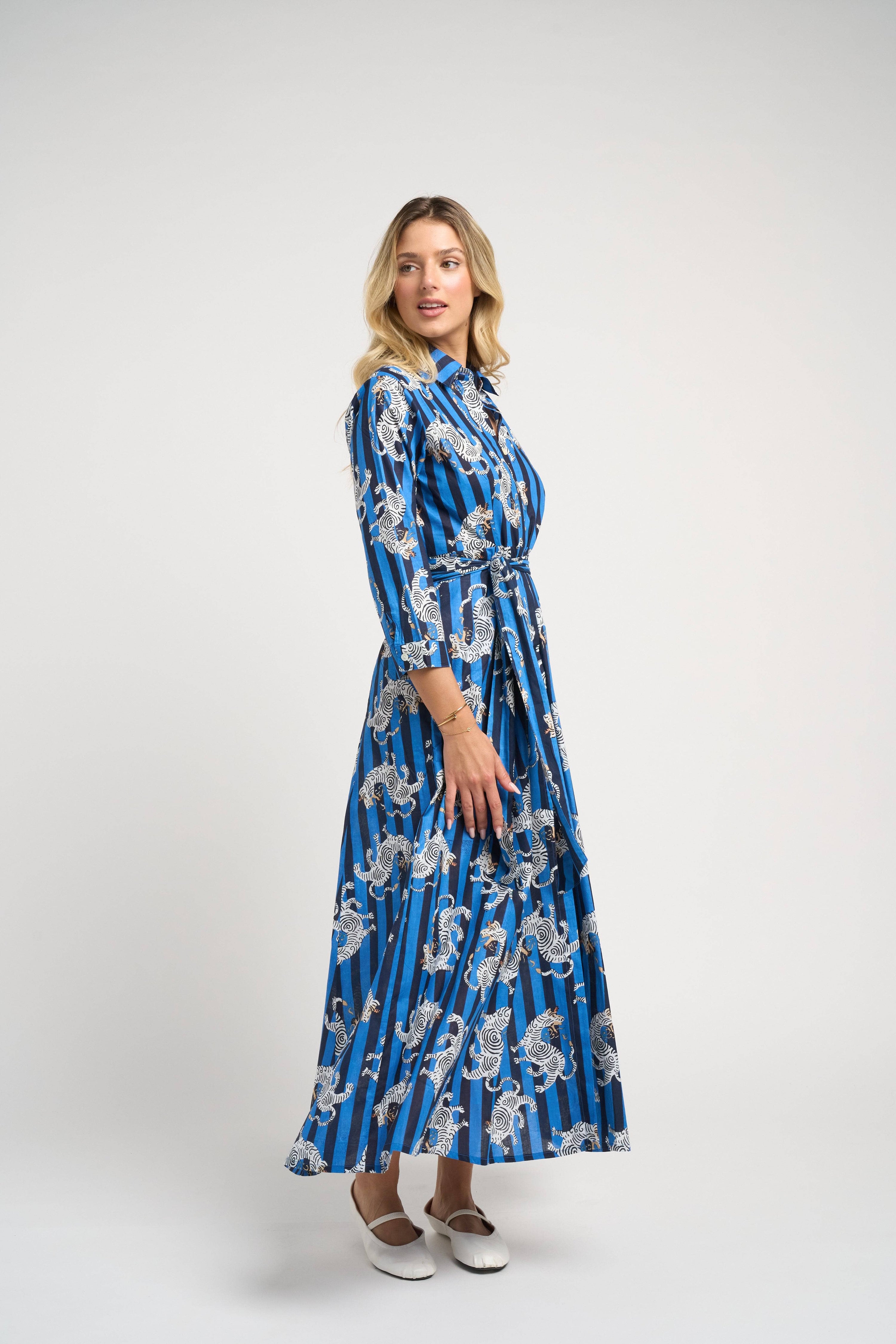 Luciana Tibet Dragon Dress Navy