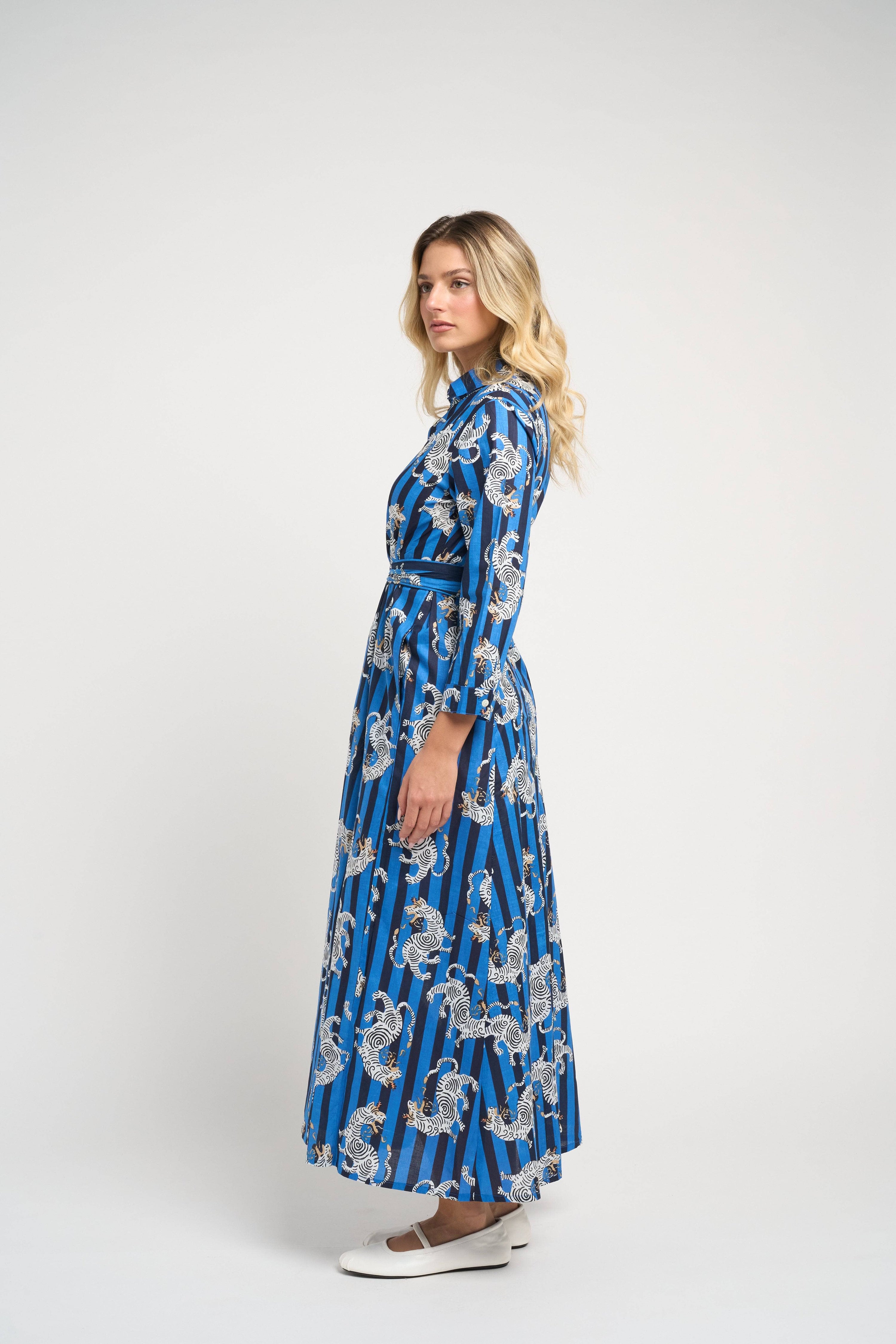 Luciana Tibet Dragon Dress Navy