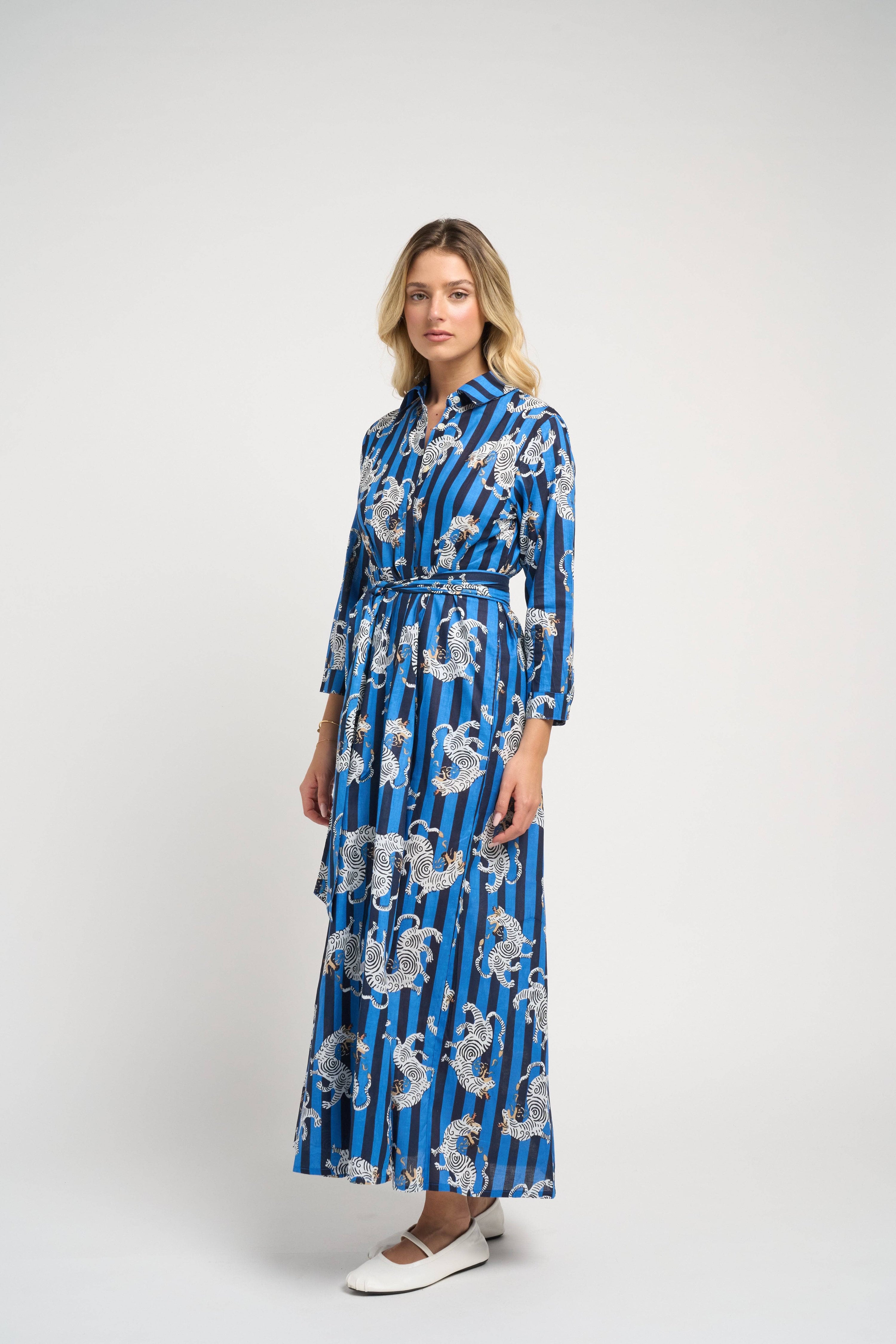 Luciana Tibet Dragon Dress Navy