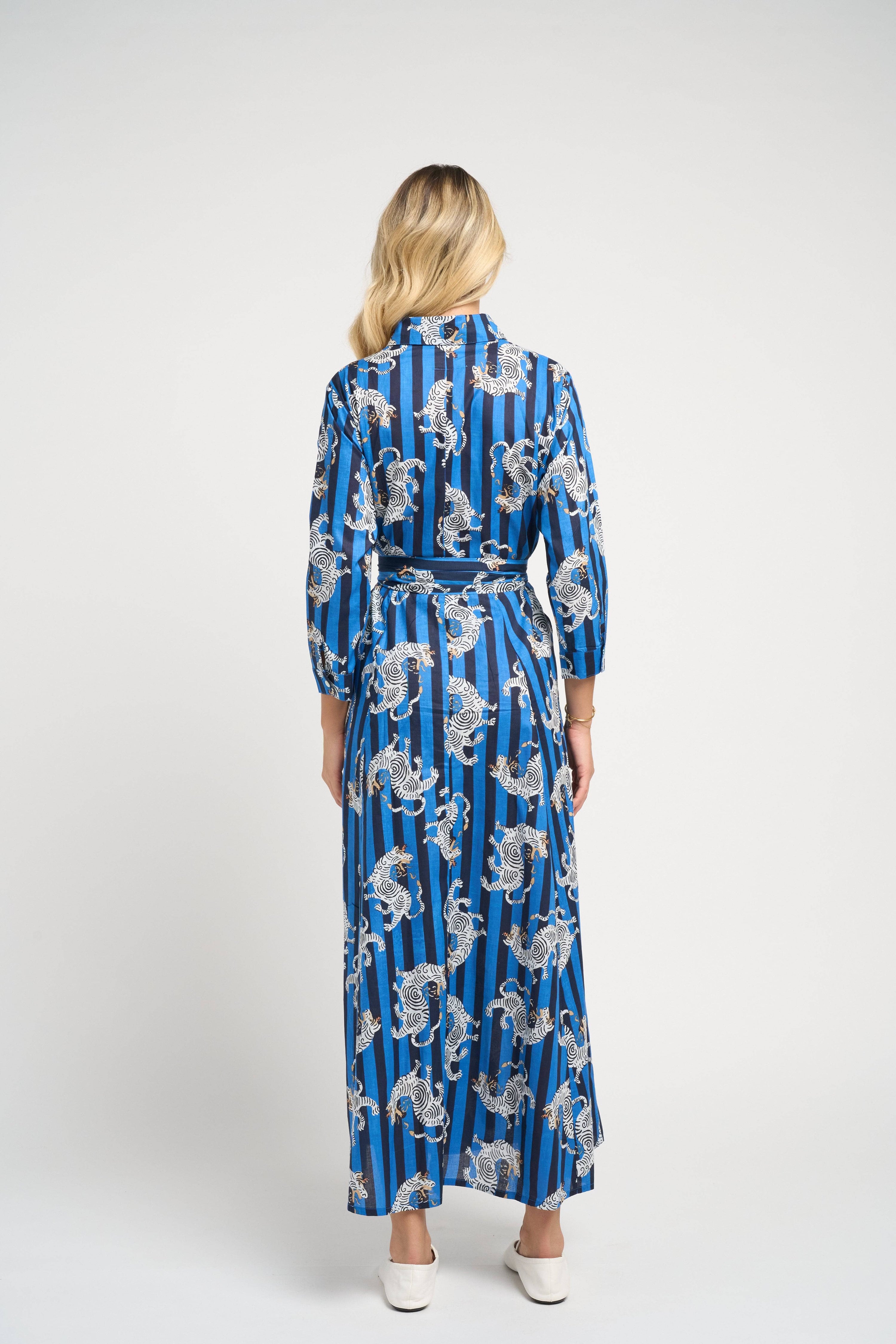 Luciana Tibet Dragon Dress Navy