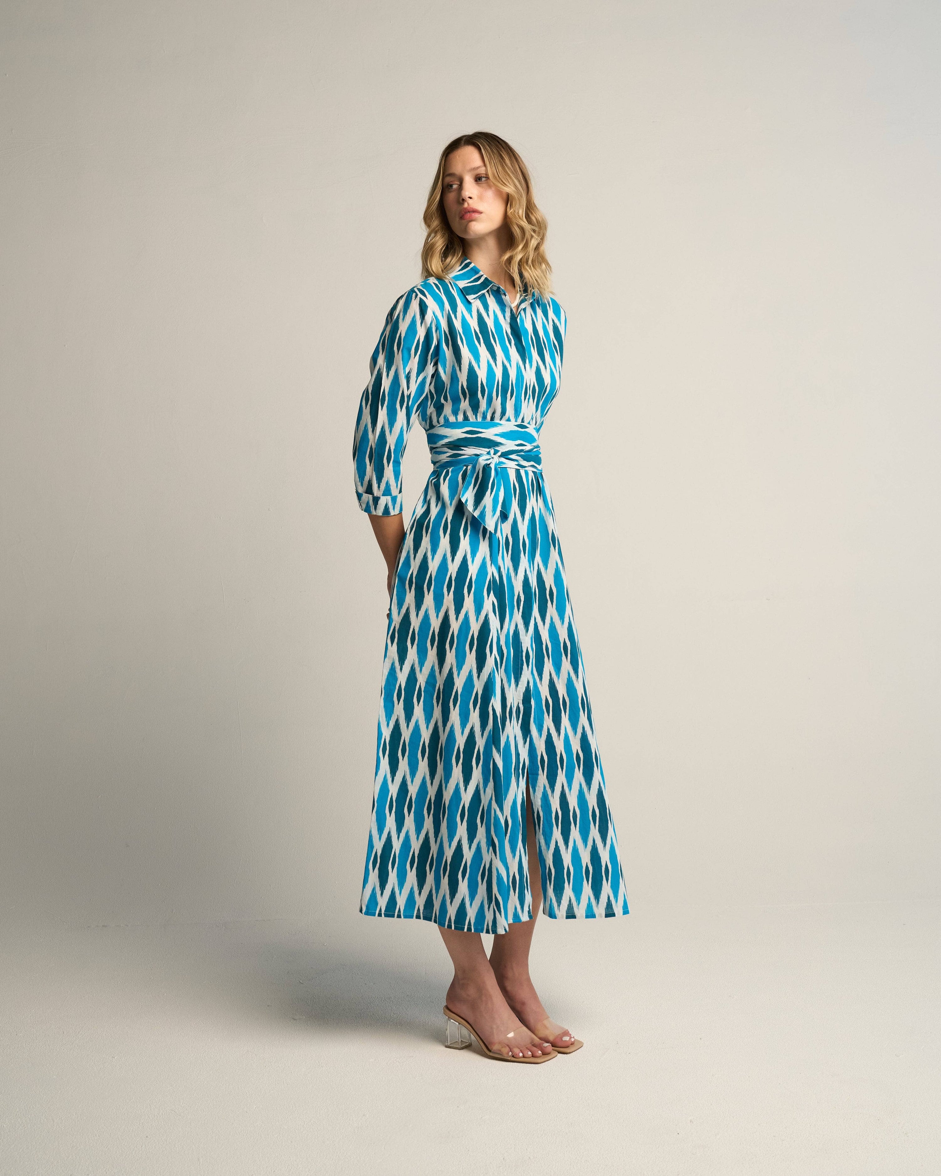 Luciana Ikat Multi Cyan