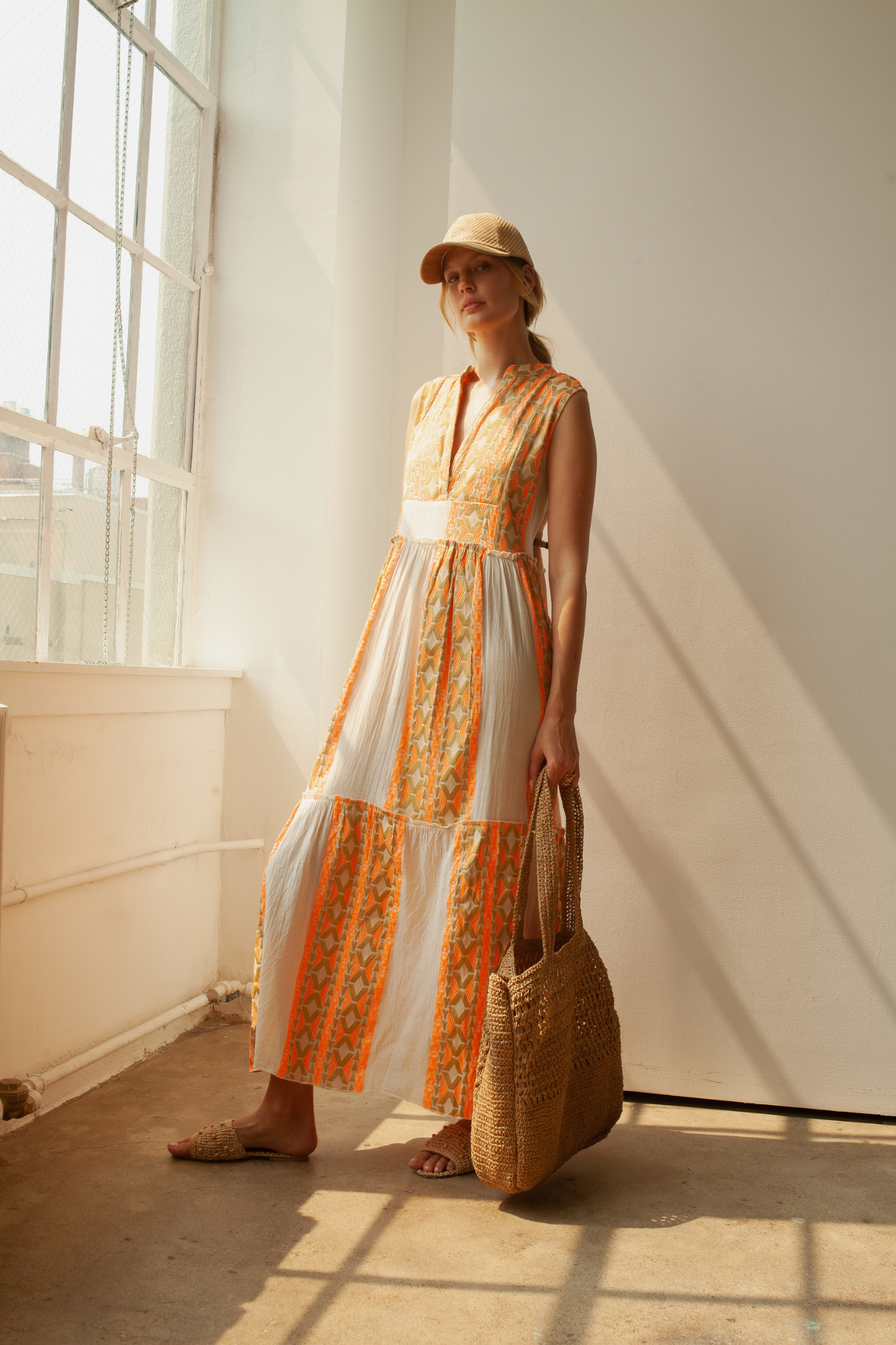 Briana Long Dress Gold/Orange