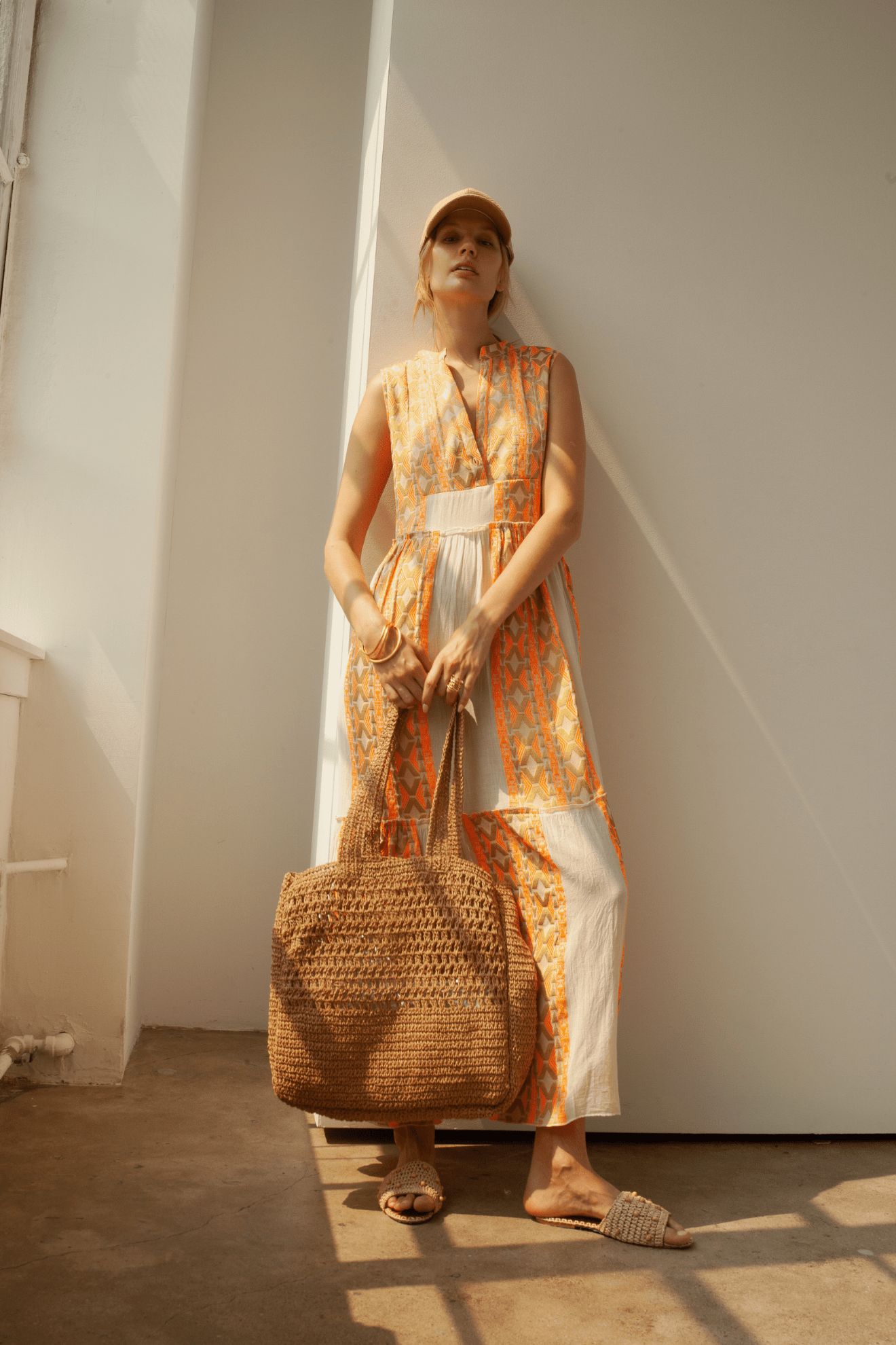 Briana Long Dress Gold/Orange