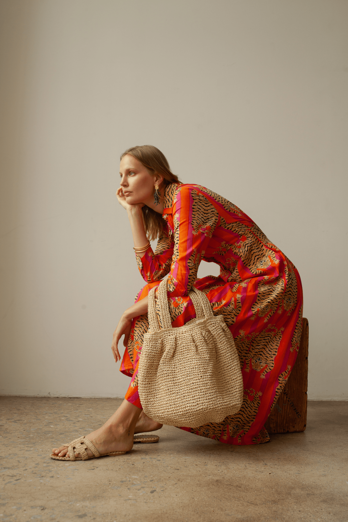 Luciana Tibet Dress Orange/Pink