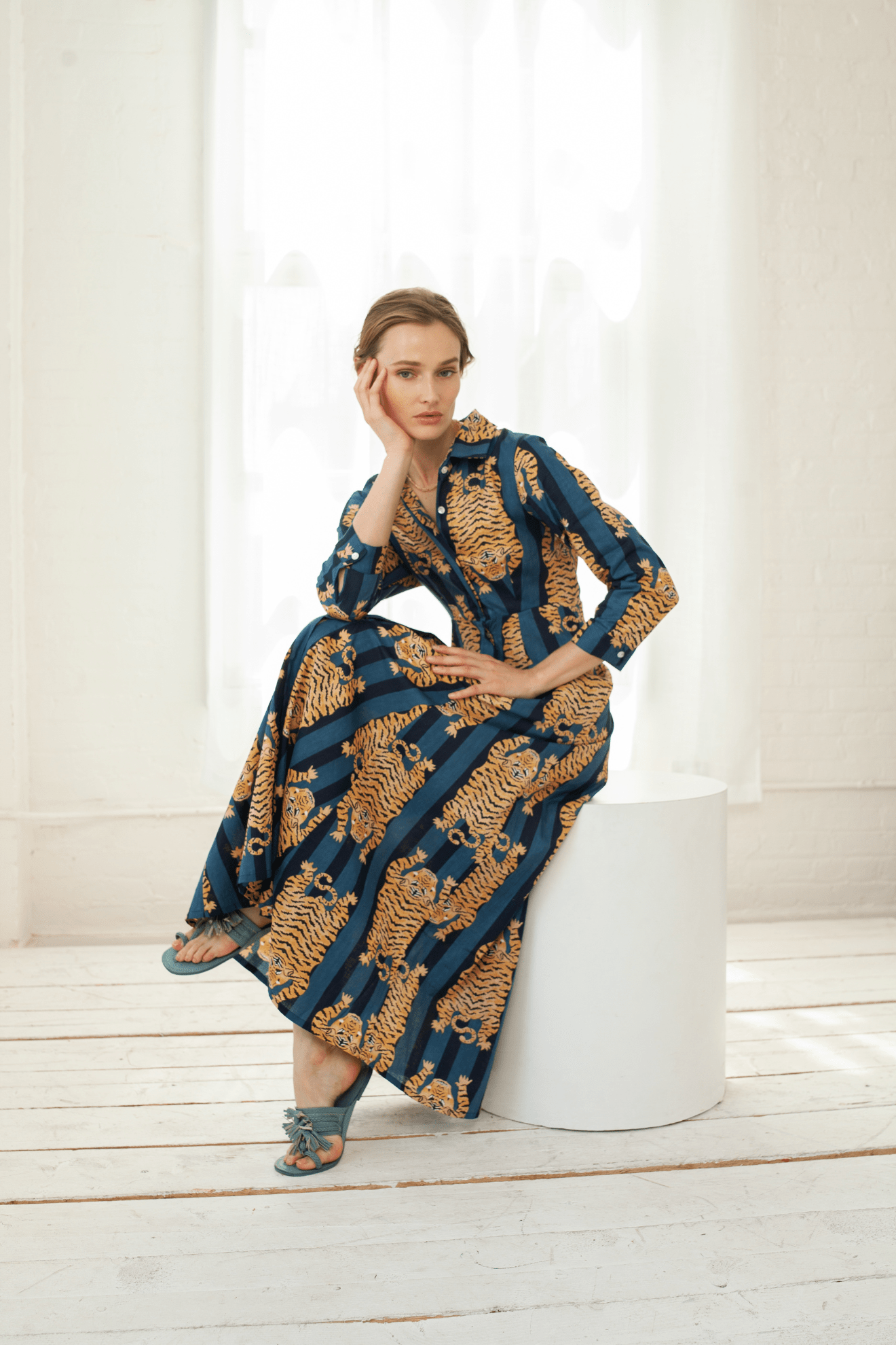 Luciana Tibet Dress Navy