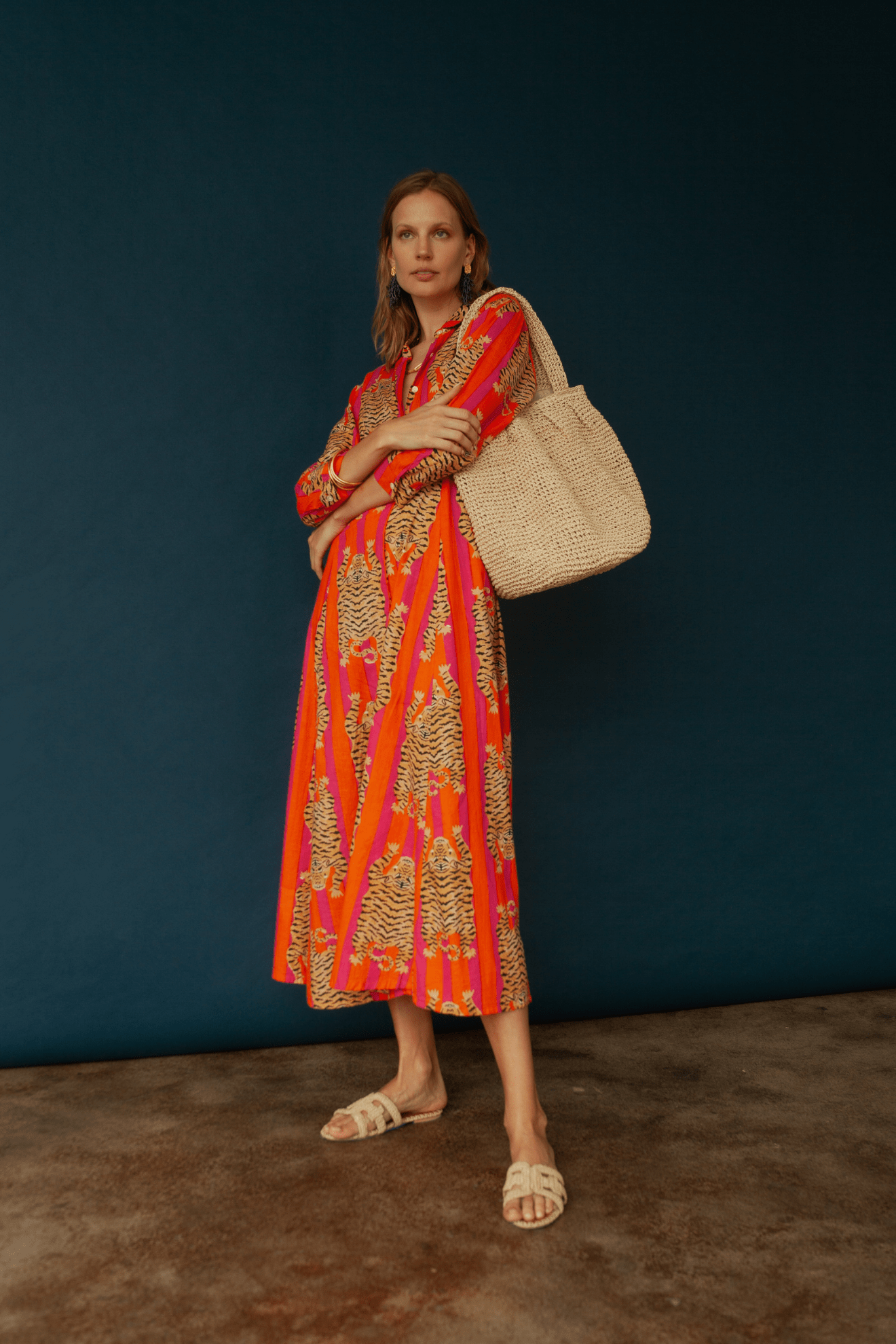 Luciana Tibet Dress Orange/Pink