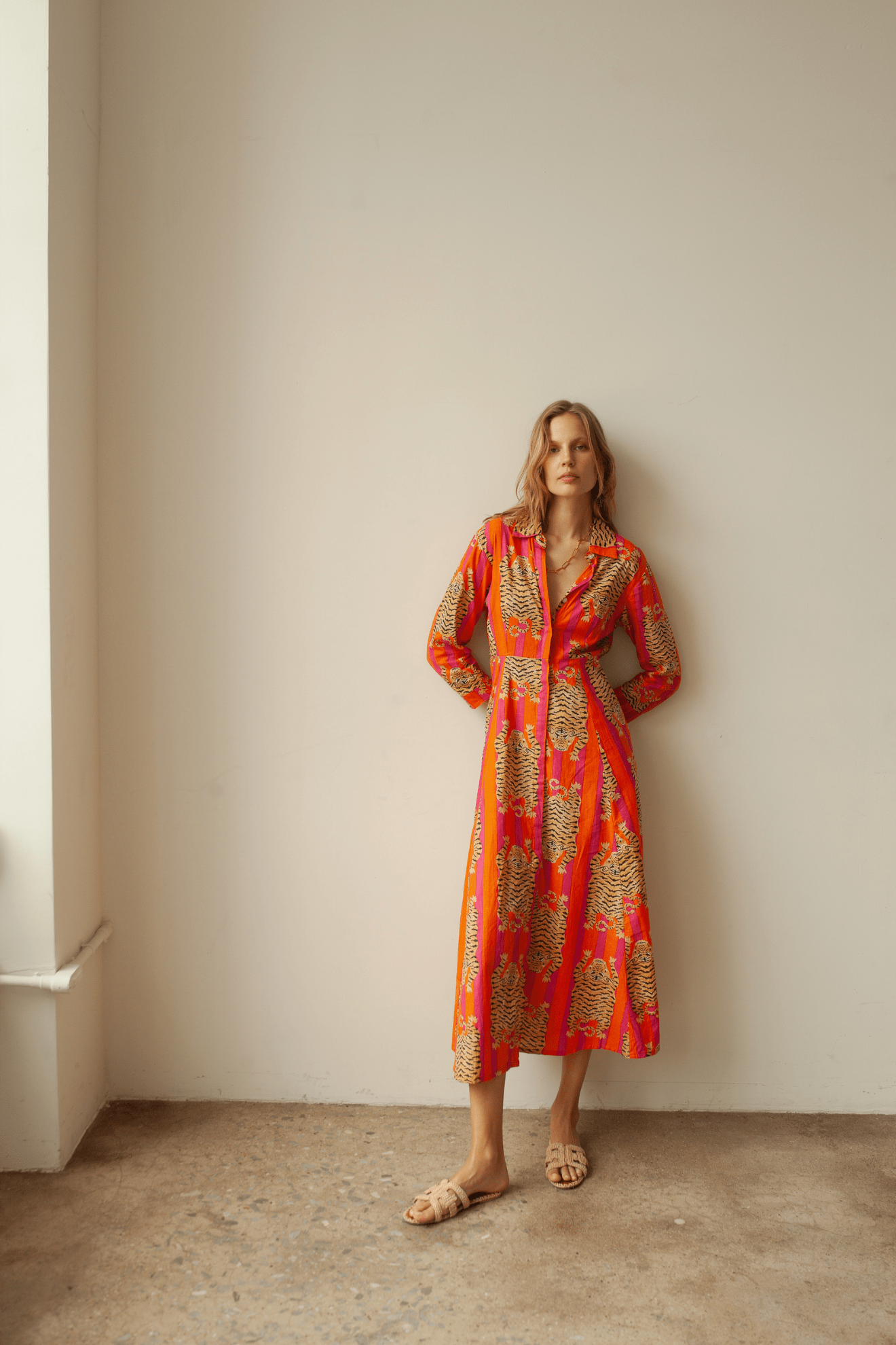 Luciana Tibet Dress Orange/Pink