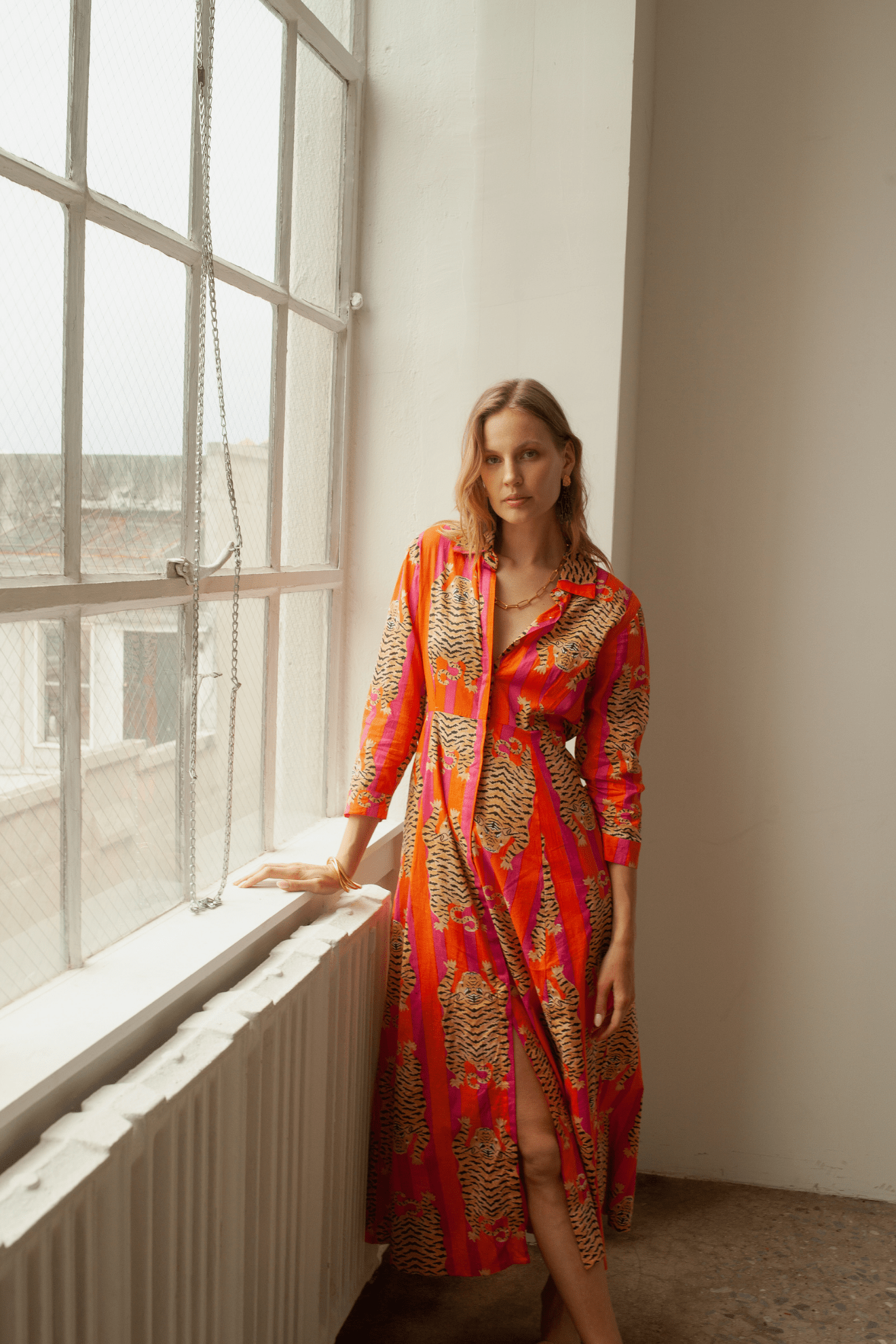 Luciana Tibet Dress Orange/Pink