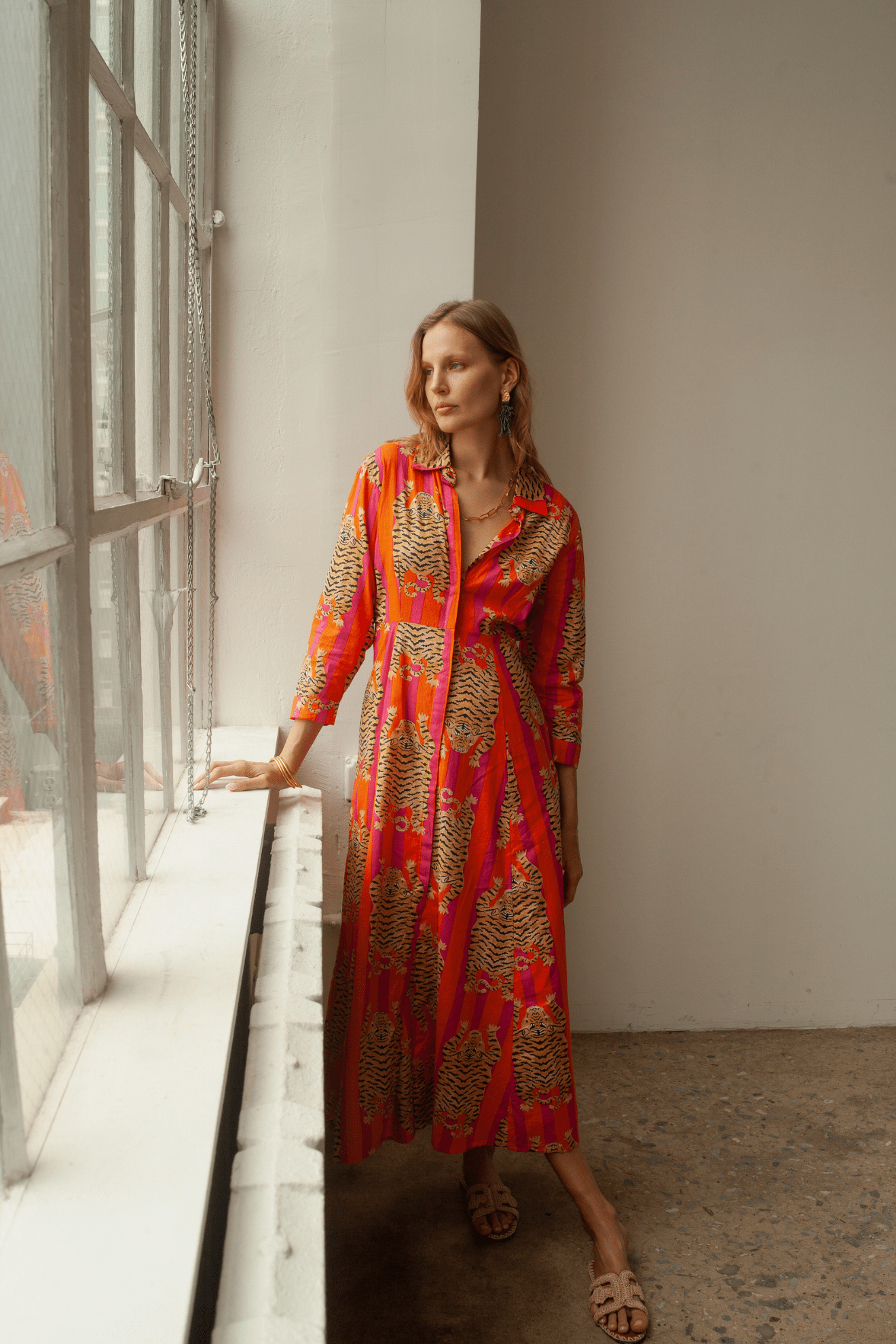 Luciana Tibet Dress Orange/Pink