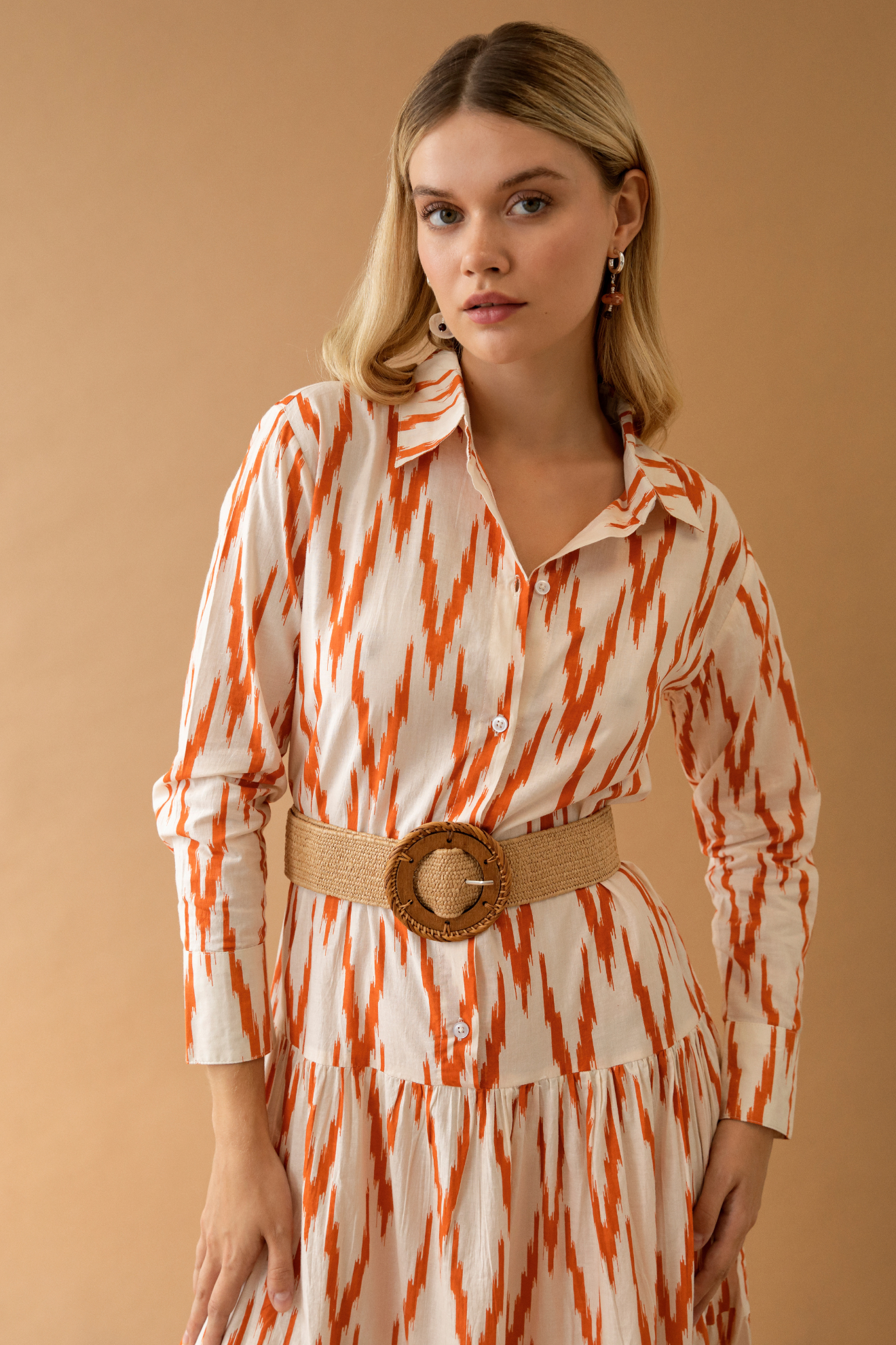 Meredith Ikat Dress Orange