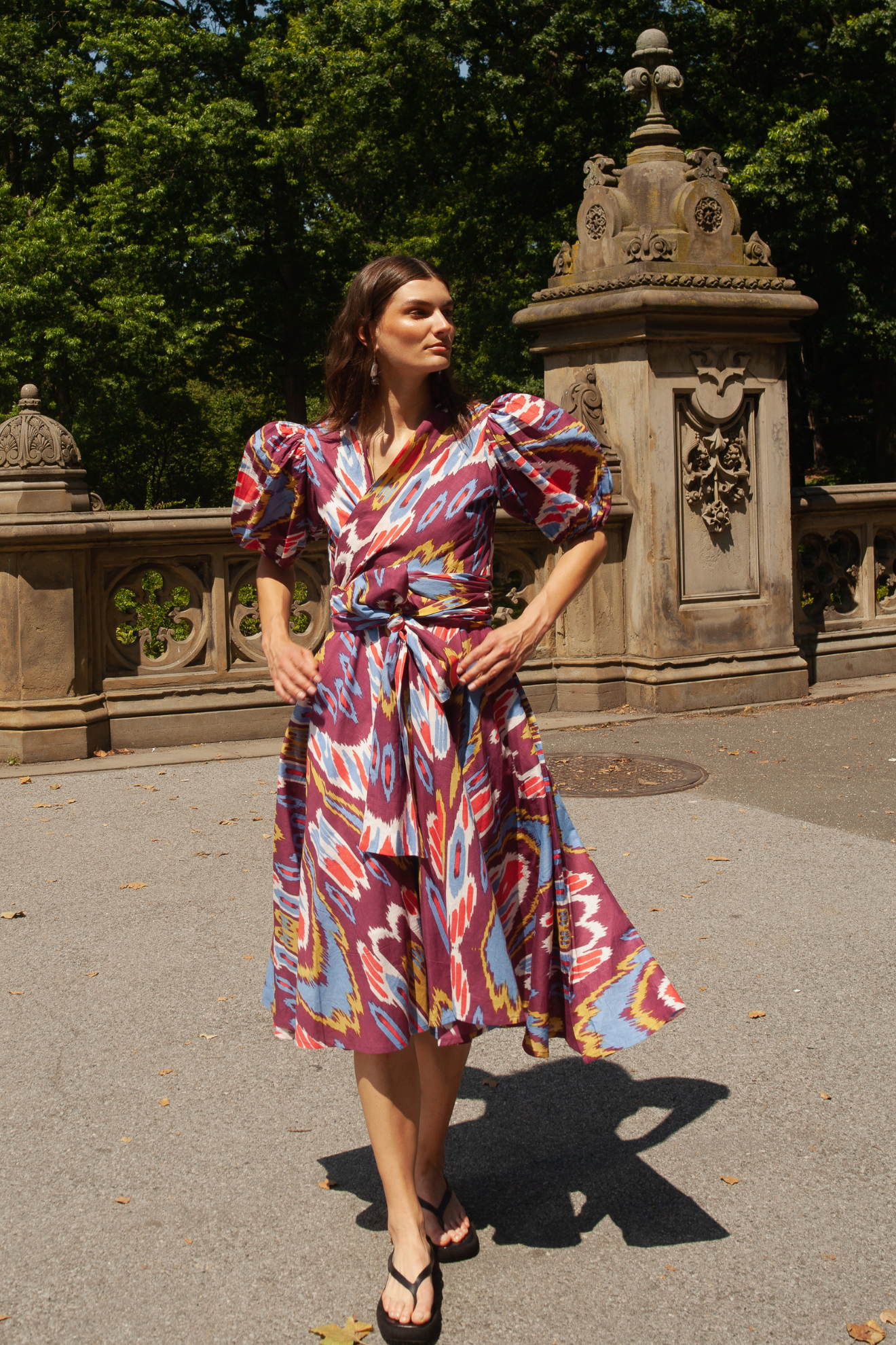 Monica Ikat Dress Purple