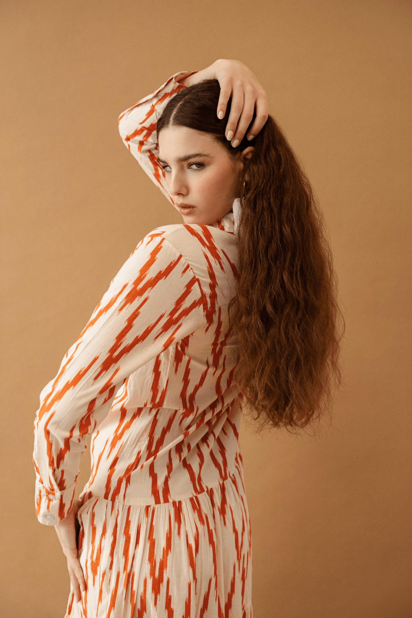 Meredith Ikat Dress Orange