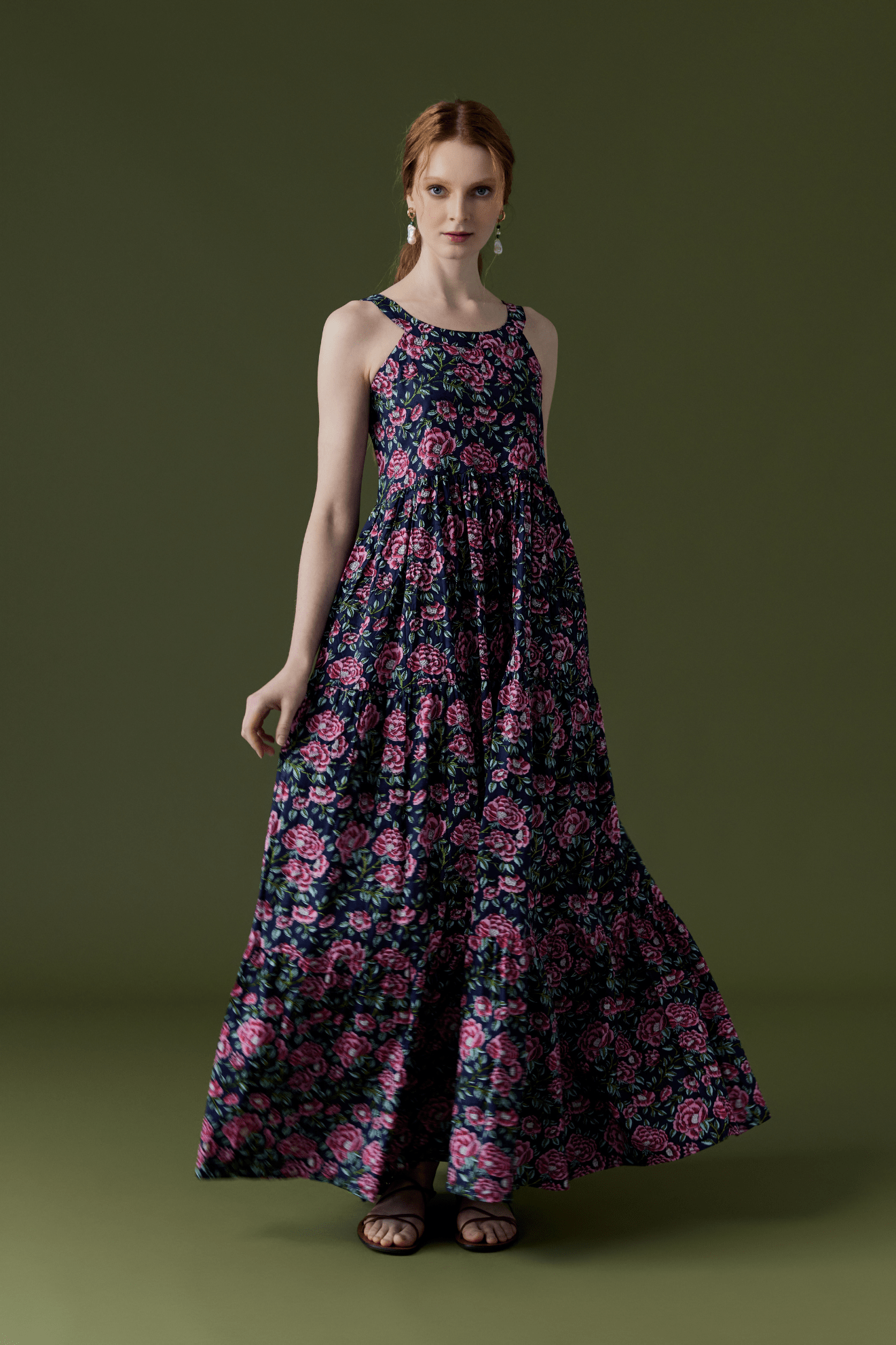 Tibet Floral Dress Navy