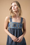 Model showing off the Isabella Denim Blue dress