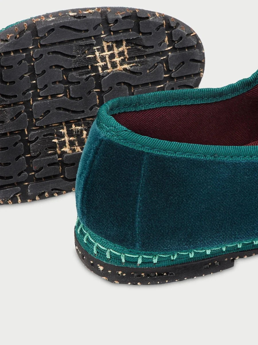 Flabelus Leonor Mary Jane Velvet Green