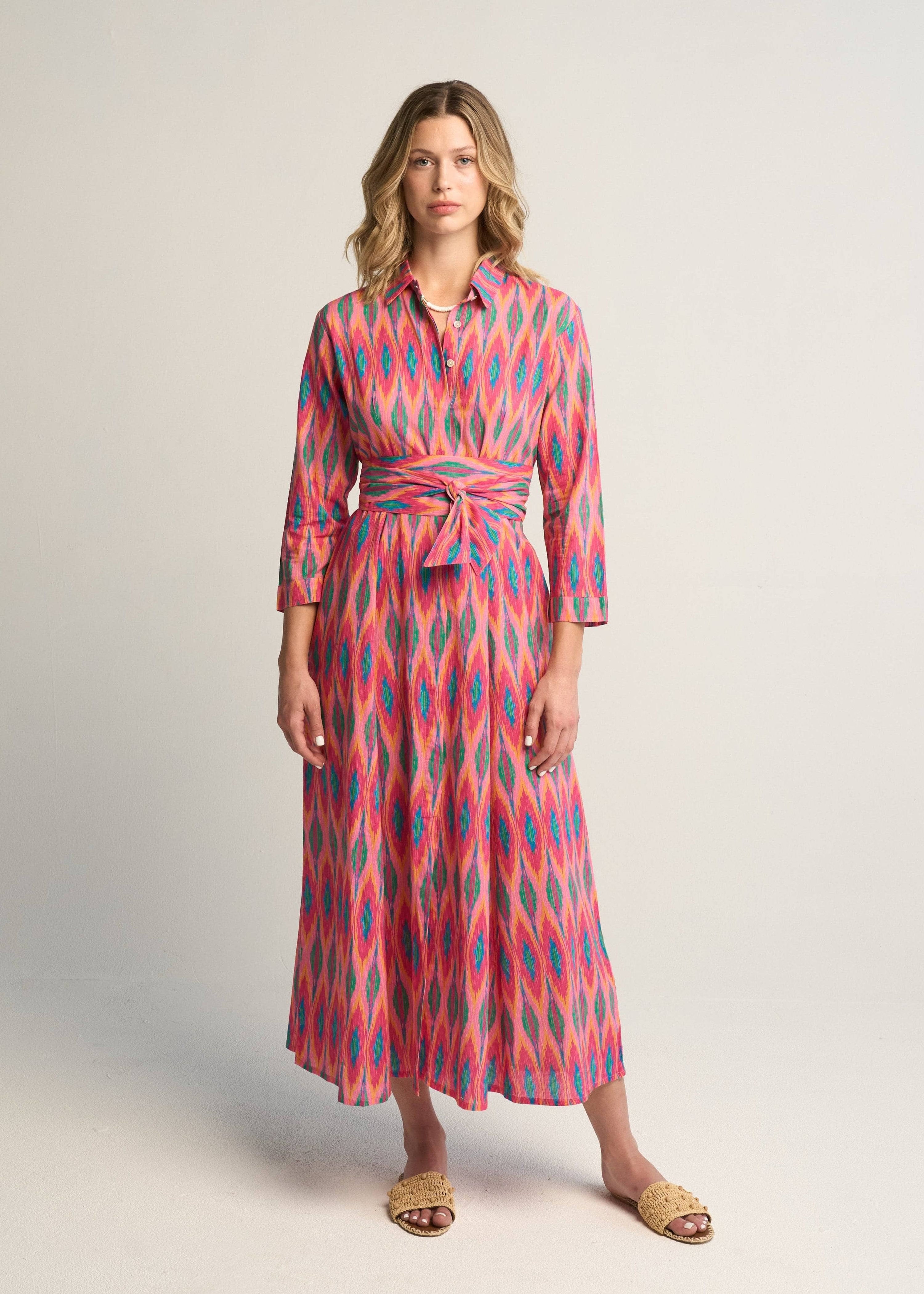 Luciana Ikat Multi Fuchsia