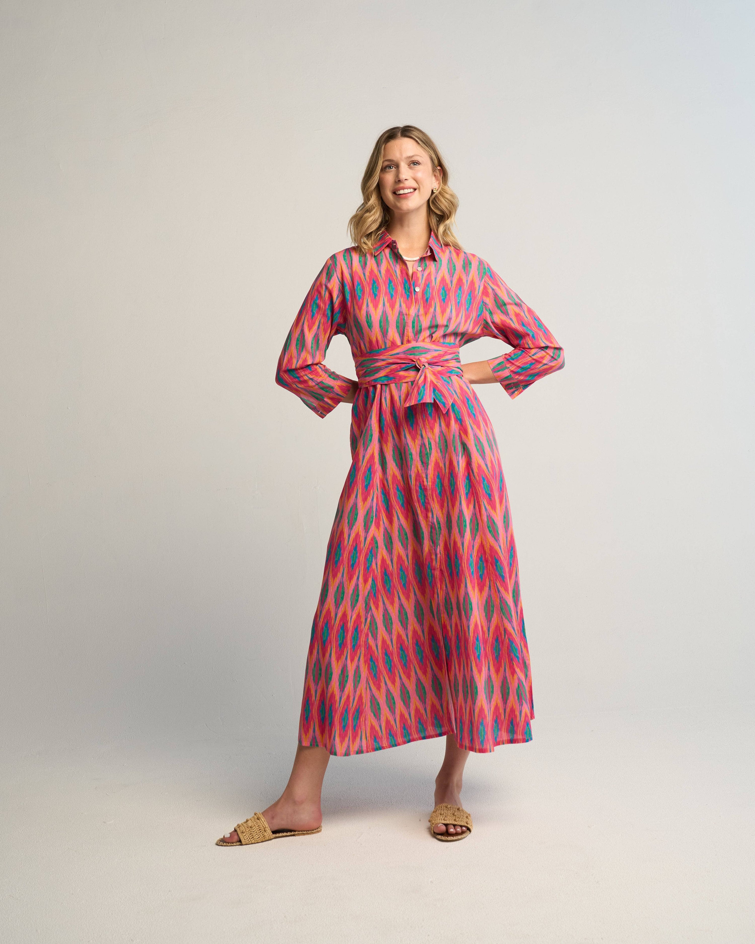 Luciana Ikat Multi Fuchsia