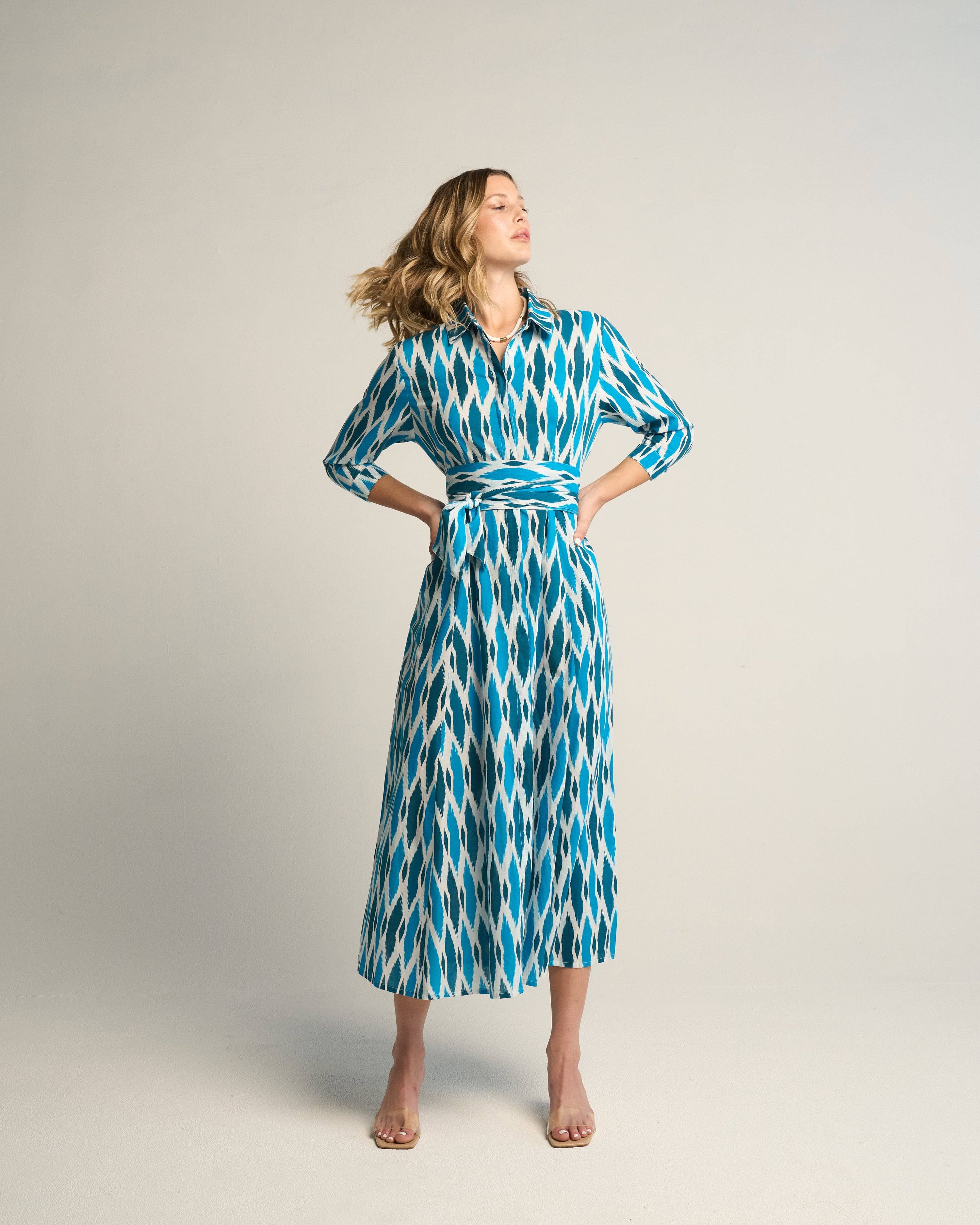 Luciana Ikat Multi Cyan