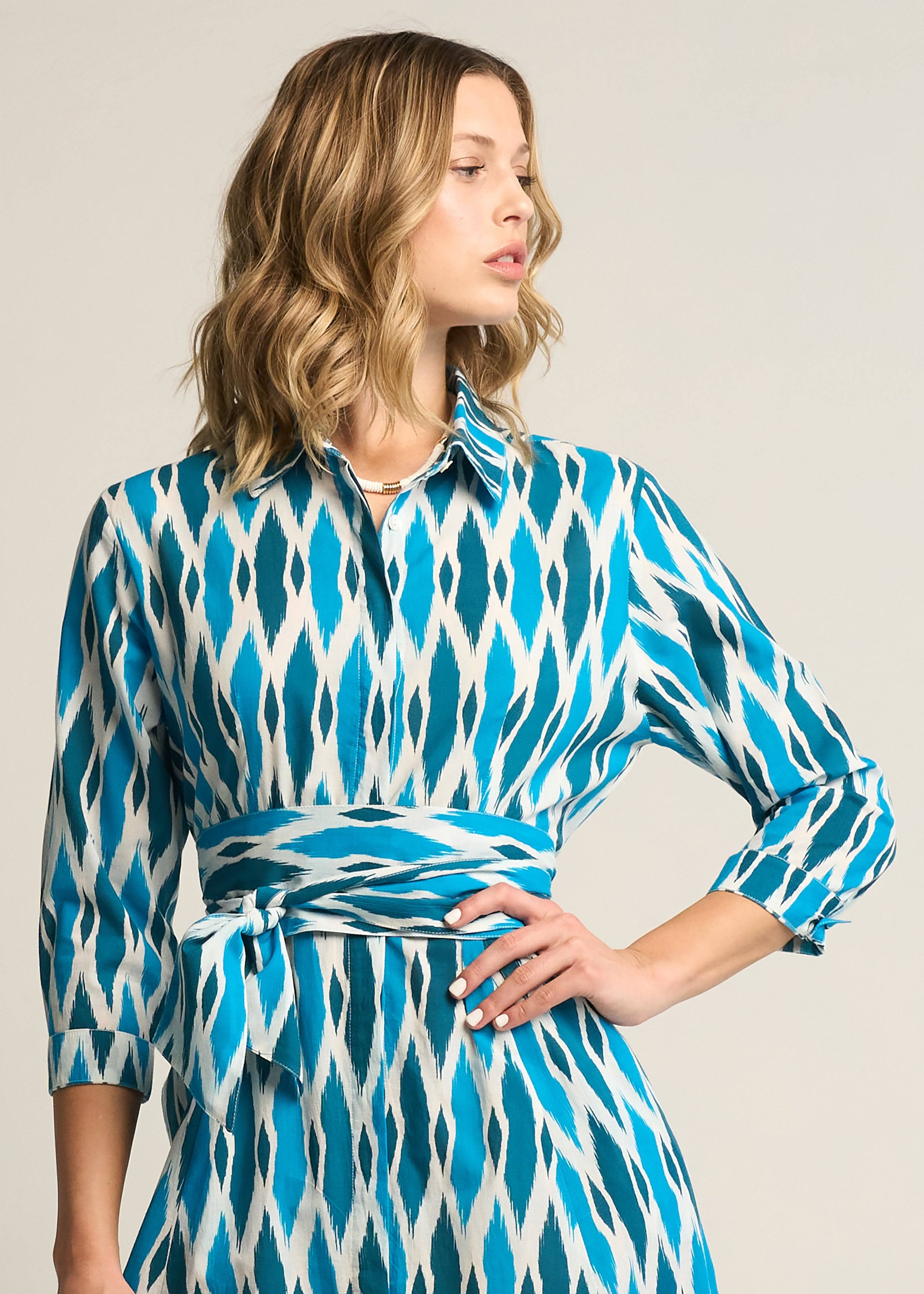 Luciana Ikat Multi Cyan