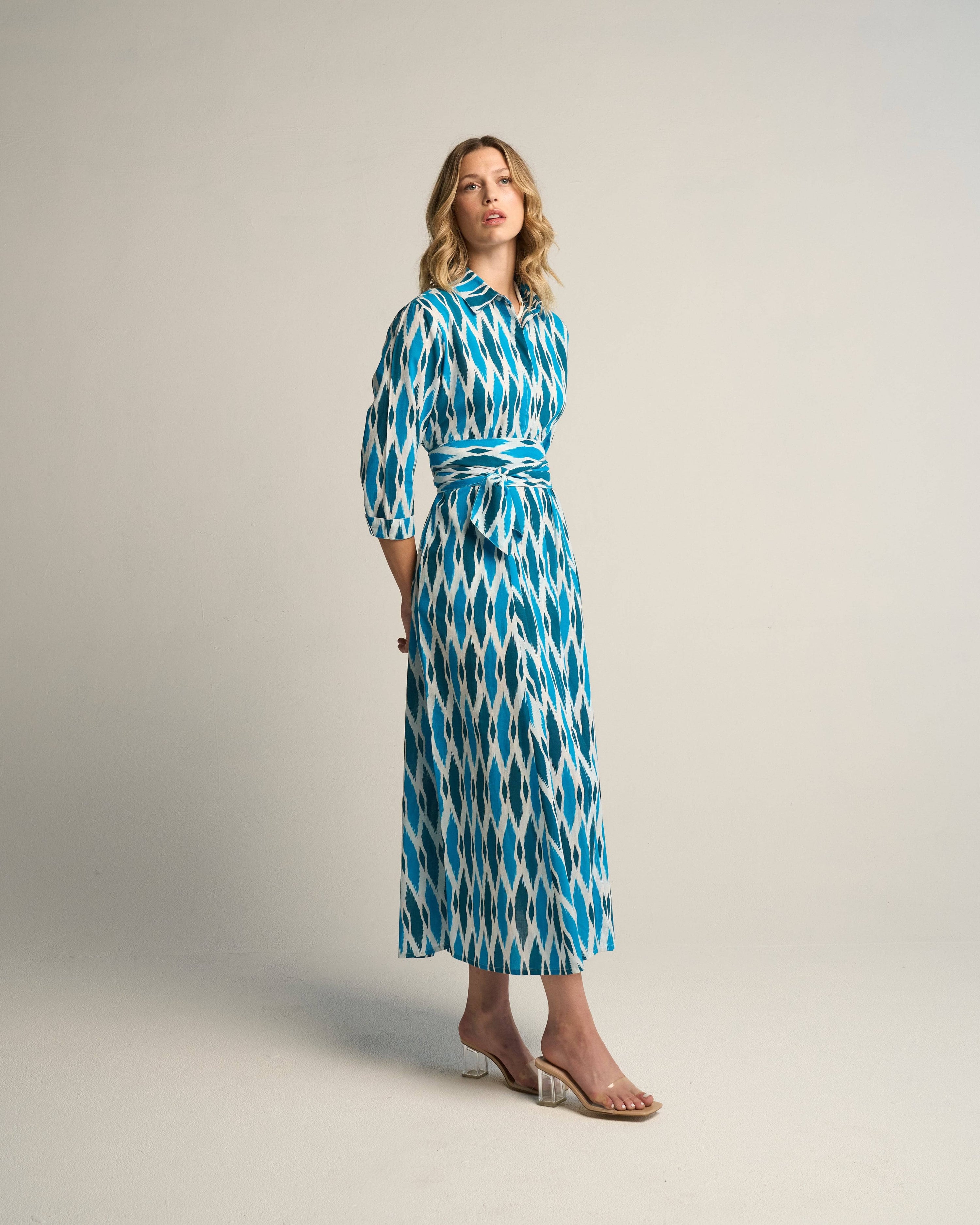 Luciana Ikat Multi Cyan