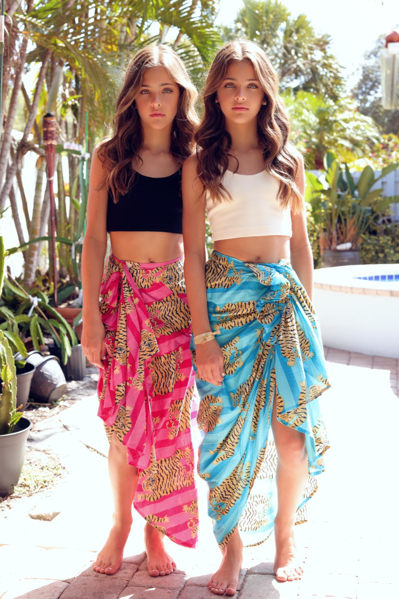 Tibet Pareo Skirt Orange Pink Guadalupe Design