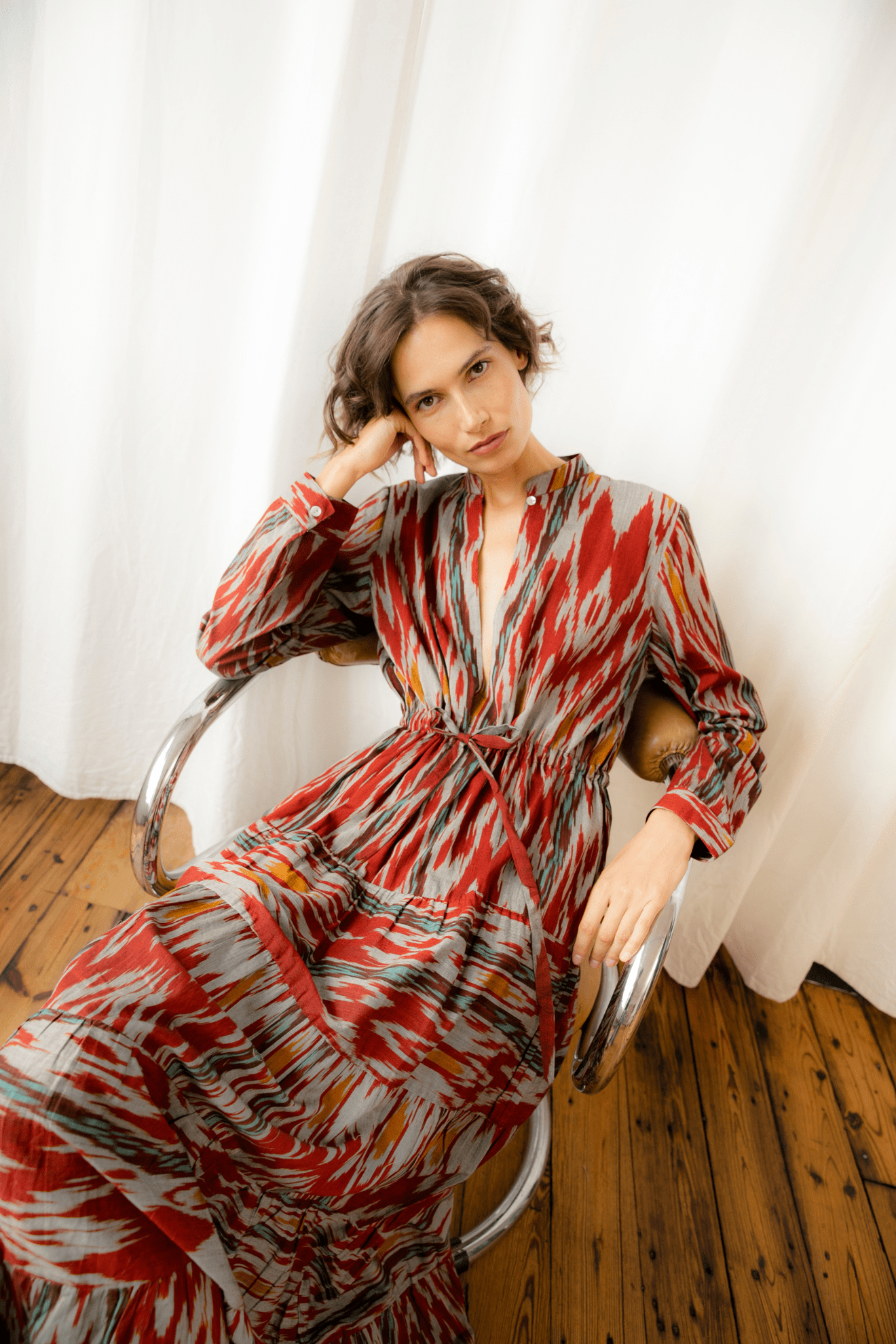 Ikat long dress sales designs