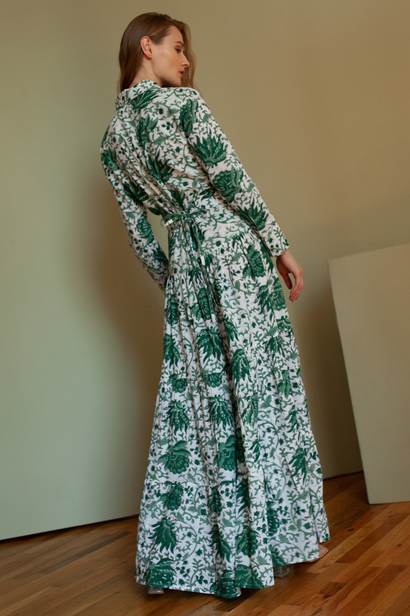 Meredith Floral Dress Green - PRE ORDER