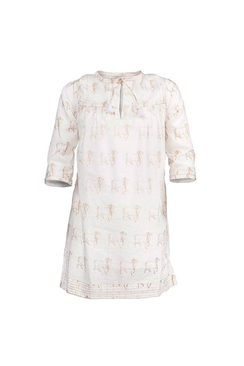 Raquel Cow Print Kaftan - Gold