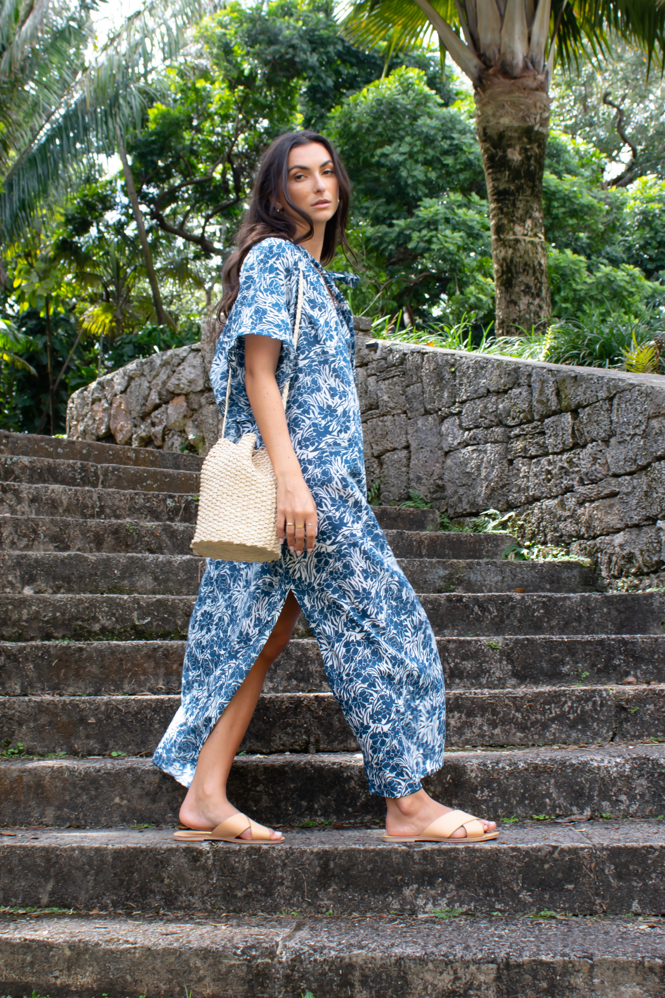 Venus Tropical Dress Blue
