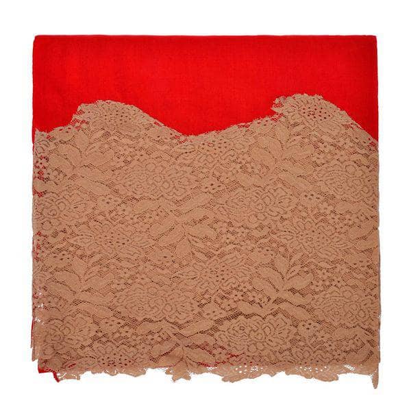 Malaga Lace Pashmina - Red