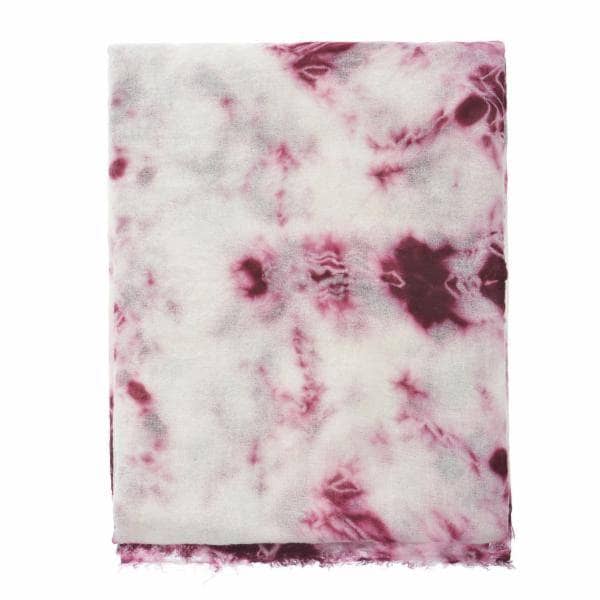 Shibori Tie Dye Scarf - White/Plum