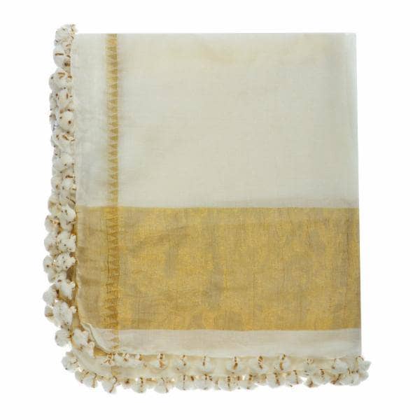 Tenley Shawl - White/Gold